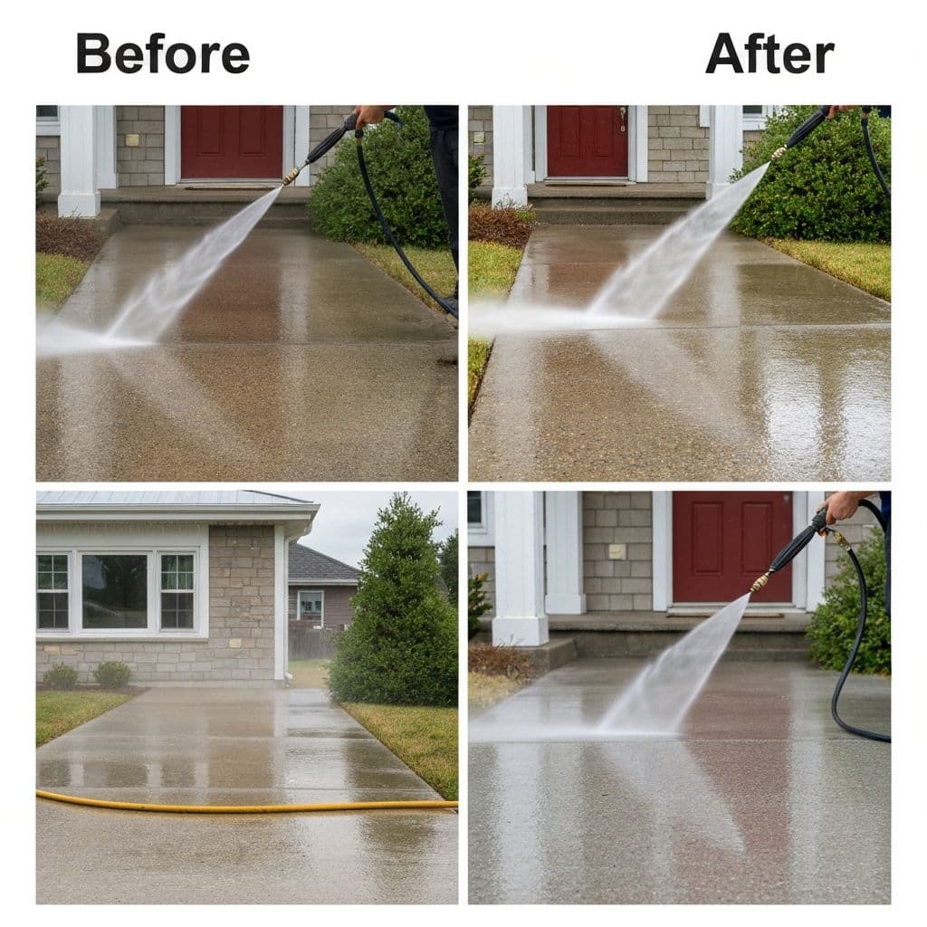 Professional pressure washing for patios and facades in MA - exterior cleaning